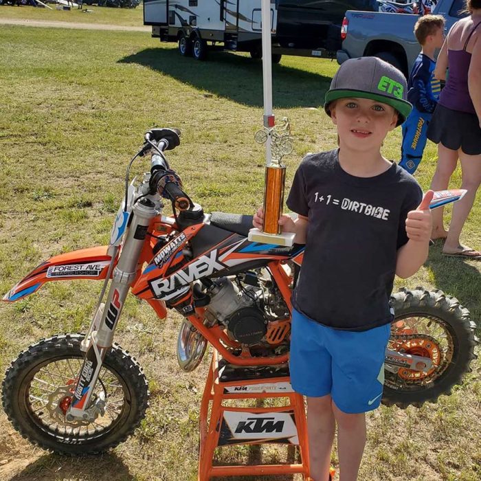 Youth MX Racer with Trophy